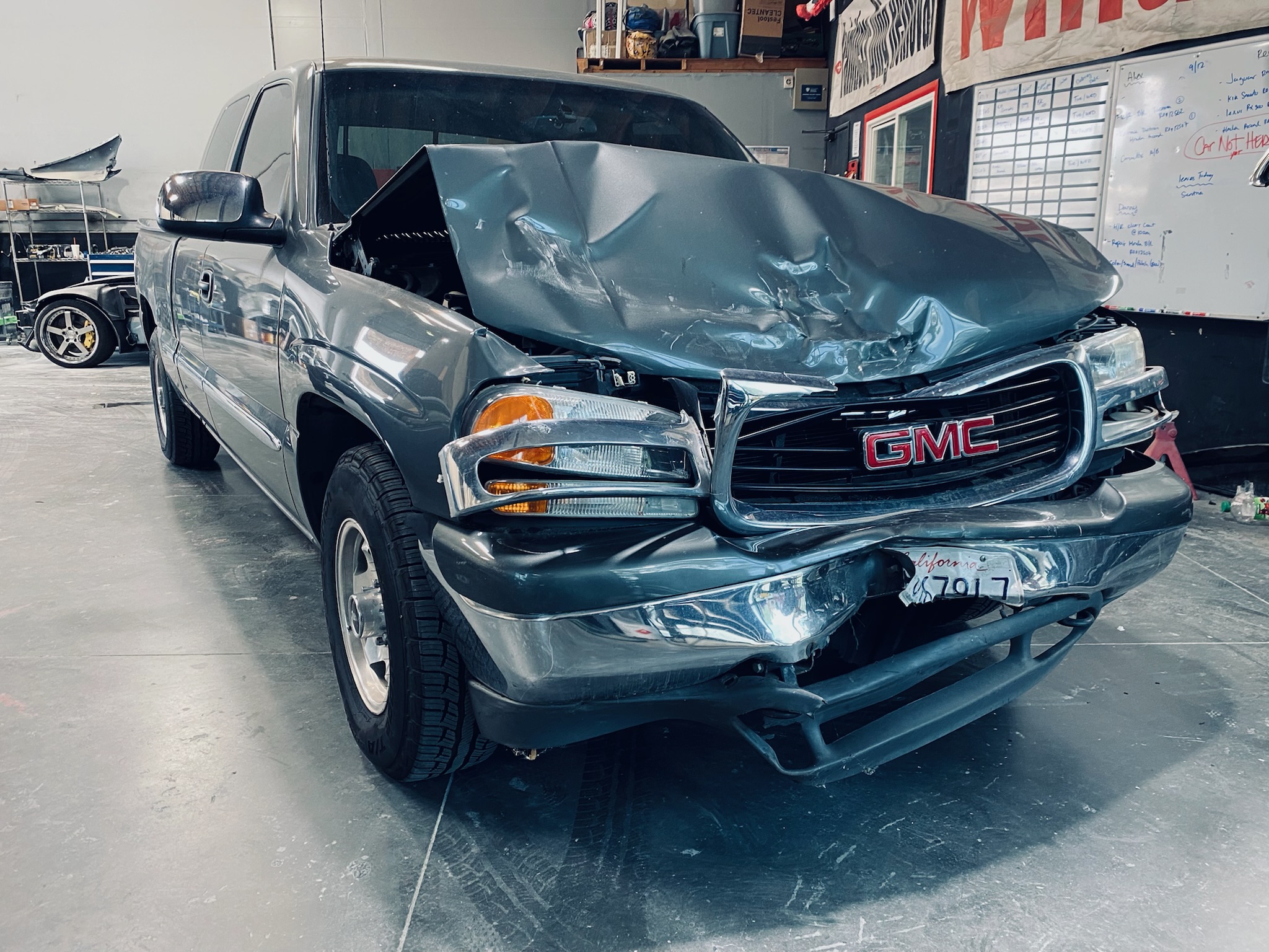 Real bumper damage on a customer vehicle at Santee Auto Body