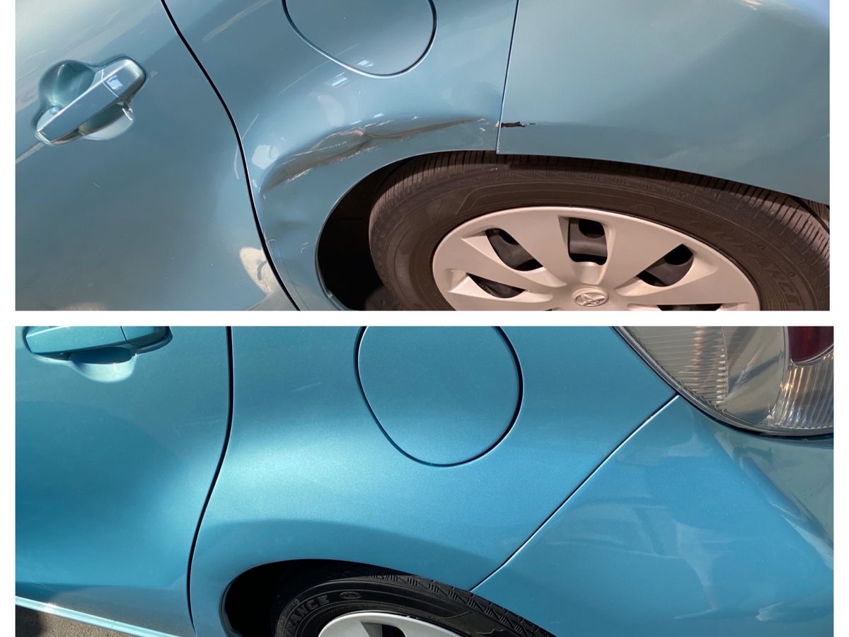 Dent repair before and after example from BumperDoc Santee